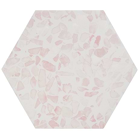 Terrazzo Hex Pink 9" Terrazzo Look Matte Porcelain Tile