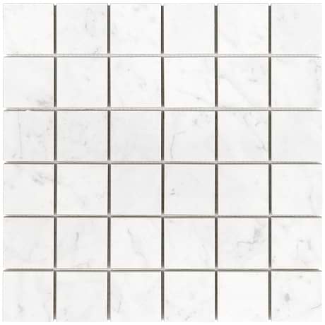 Marble Tech Bianco Gioia White 2x2 Matte Porcelain Mosaic
