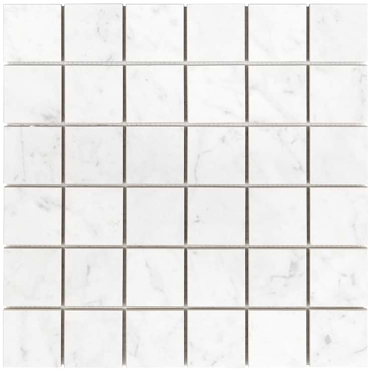 Marble Tech Bianco Gioia 2x2 Matte Marble Look Porcelain Mosaic Tile 