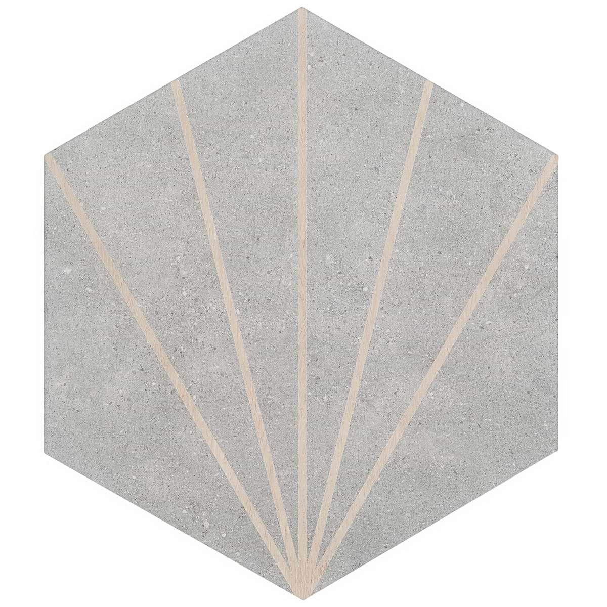 Pergola Beams Gray 12.5" Hexagon Matte Gray Porcelain Tile