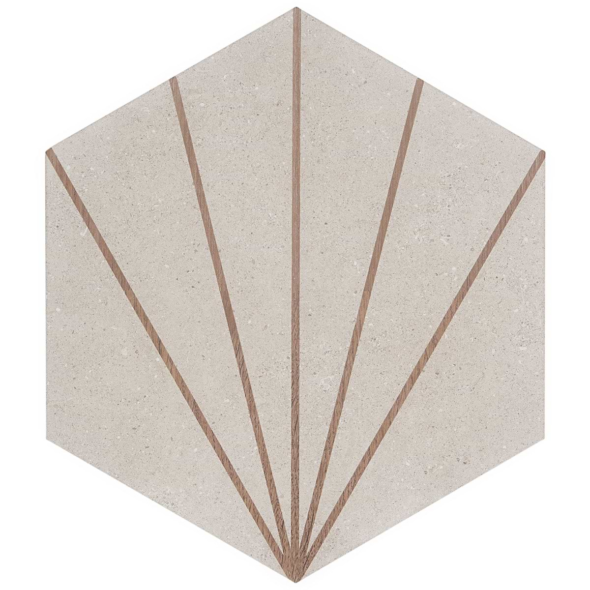 Pergola Beams Taupe 12.5" Hexagon Matte Porcelain Tile