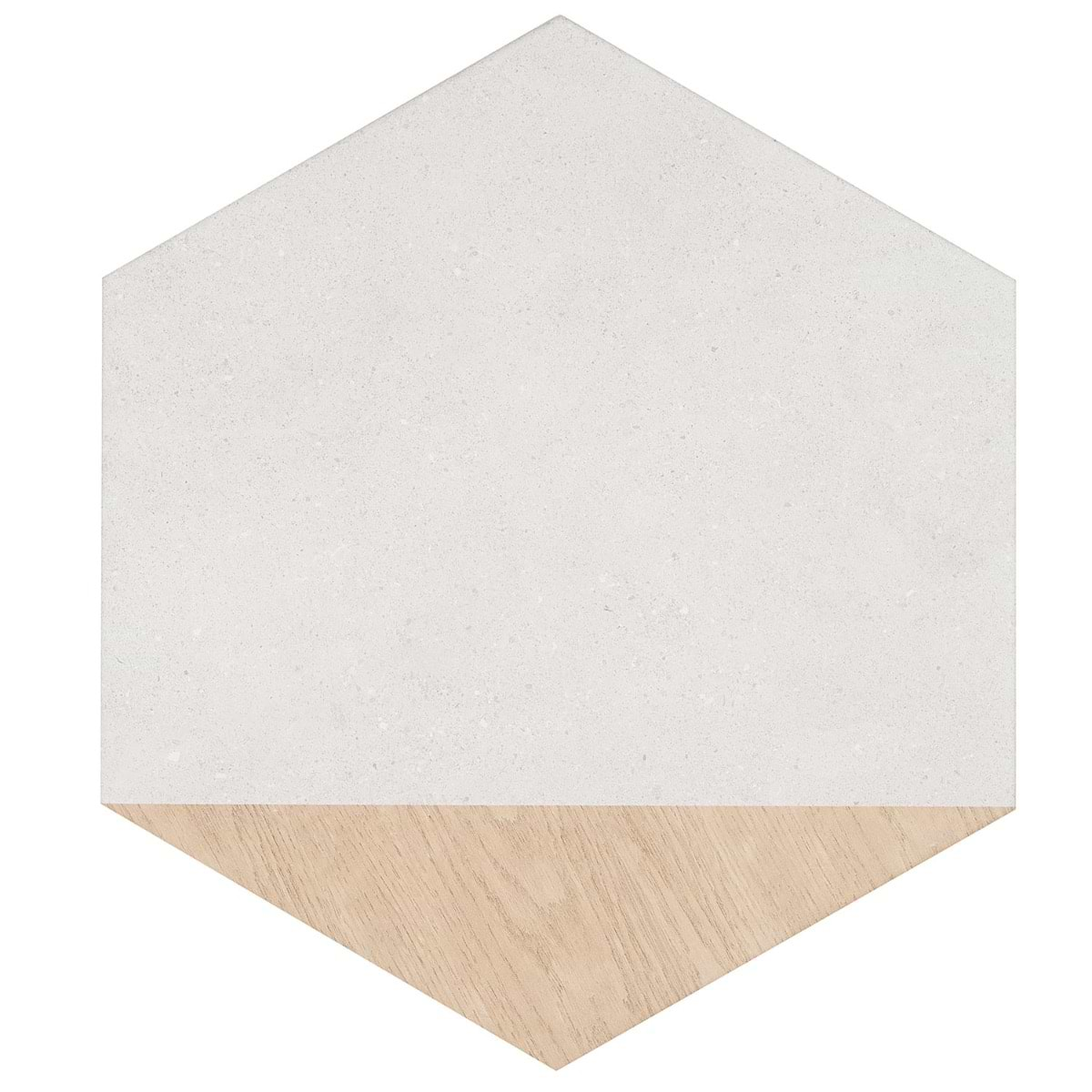 Pergola Wood White 12.5" Hexagon Matte Porcelain Tile