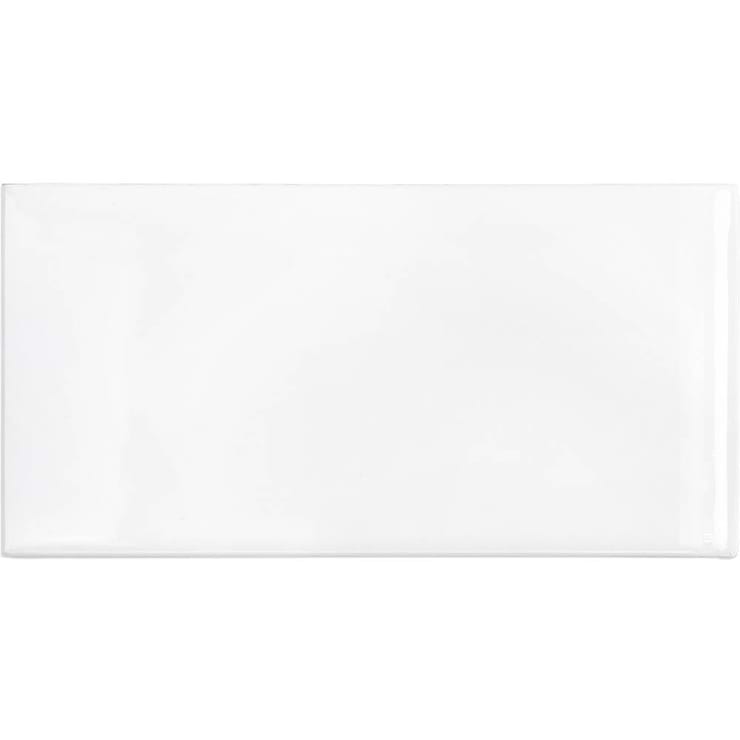 Basic White  3x6 White Polished Bullnose; in White Ceramic; for Backsplash, Bathroom Wall, Kitchen Wall, Wall Tile; in Style Ideas Beach, Farmhouse