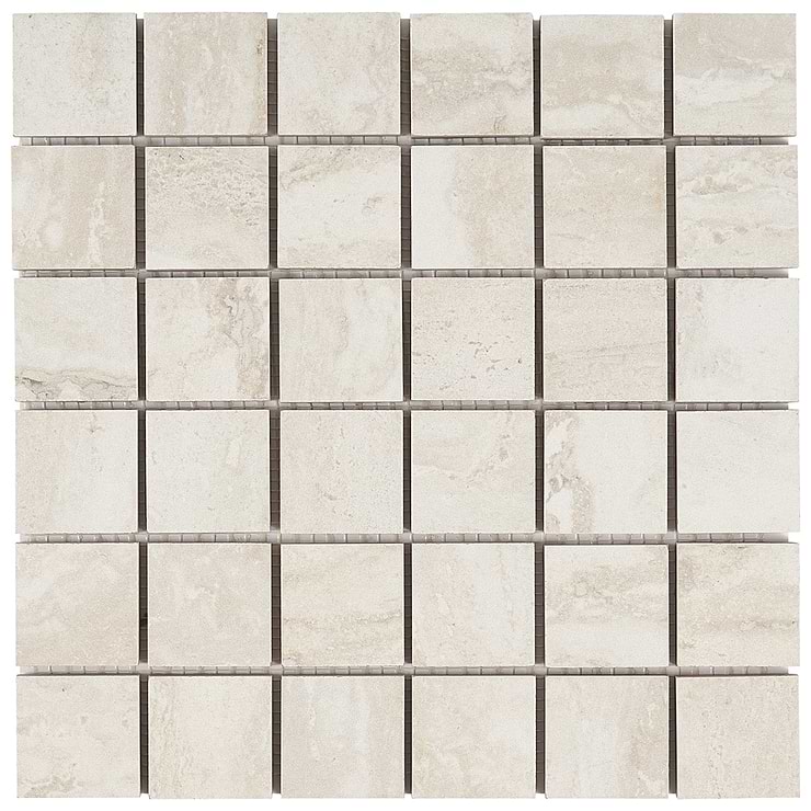 Basic Travertine Beige & Cream 2x2 Matte Porcelain Mosaic Tile