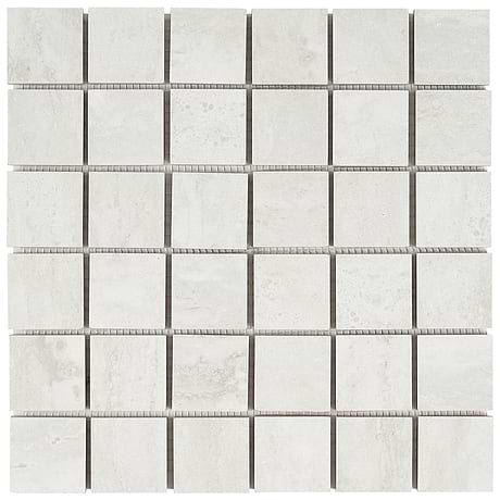 Basic Travertine Cotton White 2x2 Matte Porcelain Mosaic