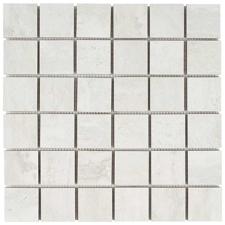 Basic Travertine Cotton White 2x2 Matte Porcelain Mosaic Tile