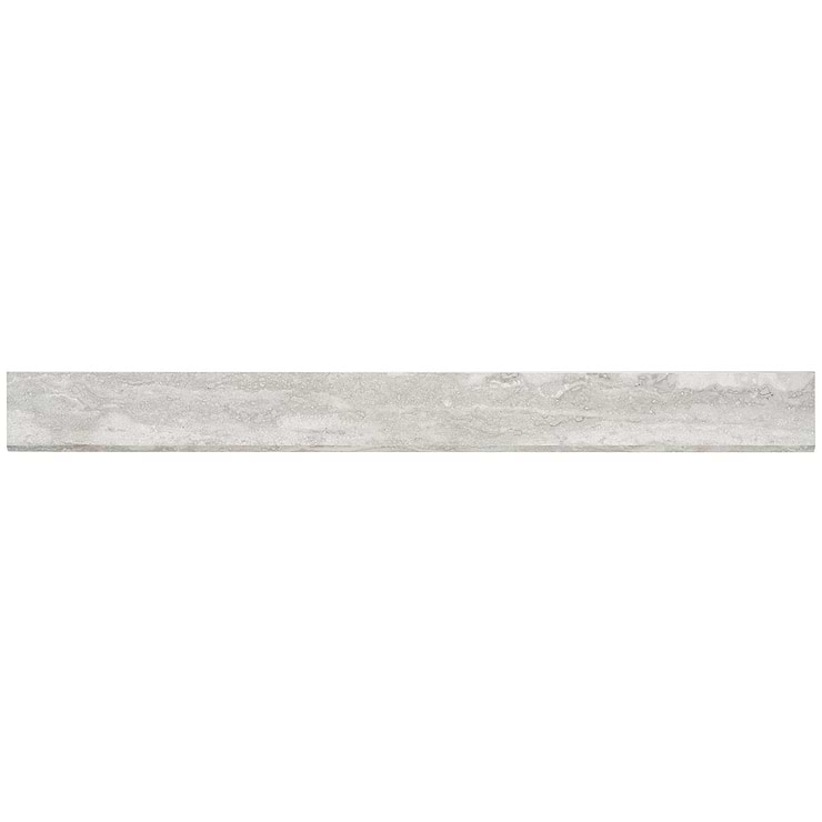 Basic Travertine Silver 2x24 Matte Porcelain Bullnose 