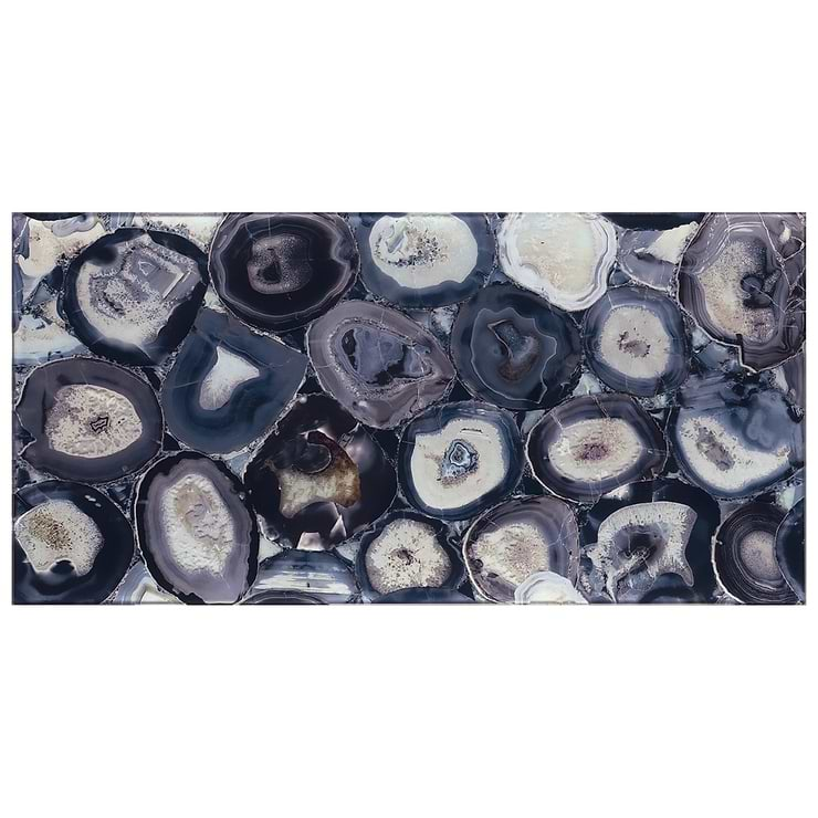 Agate Glass Riviera Blue 18x36 Polished Glass Tile