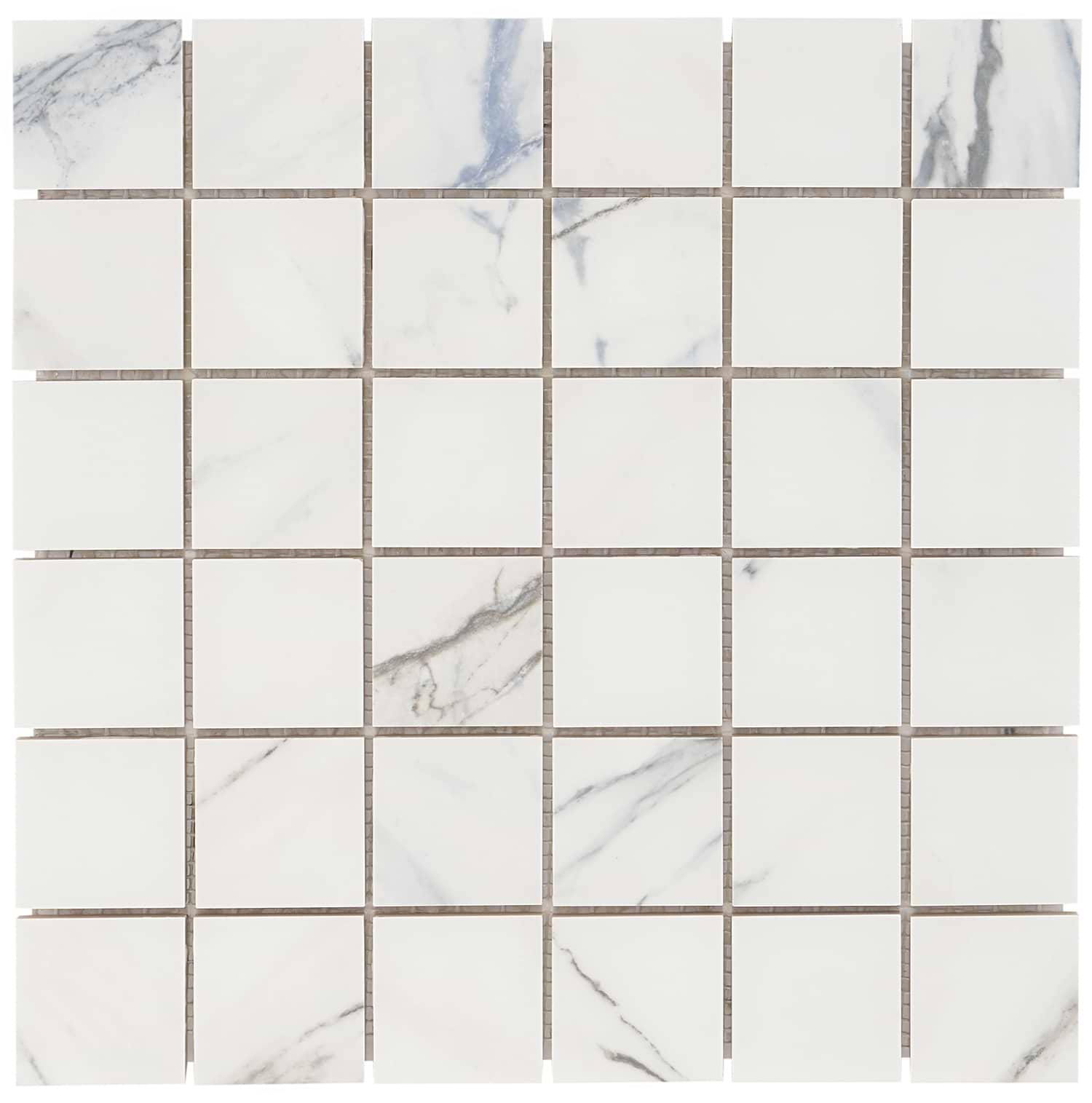 Calacatta Azur 2x2 Matte Porcelain Mosaic Tile