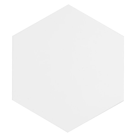 SymetroHex White 10" Hexagon Matte Porcelain Tile