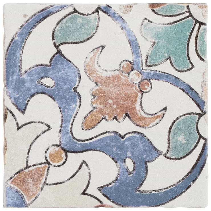 Paula Purroy Talia Fiesta Multicolor 5x5 Matte Ceramic Tile