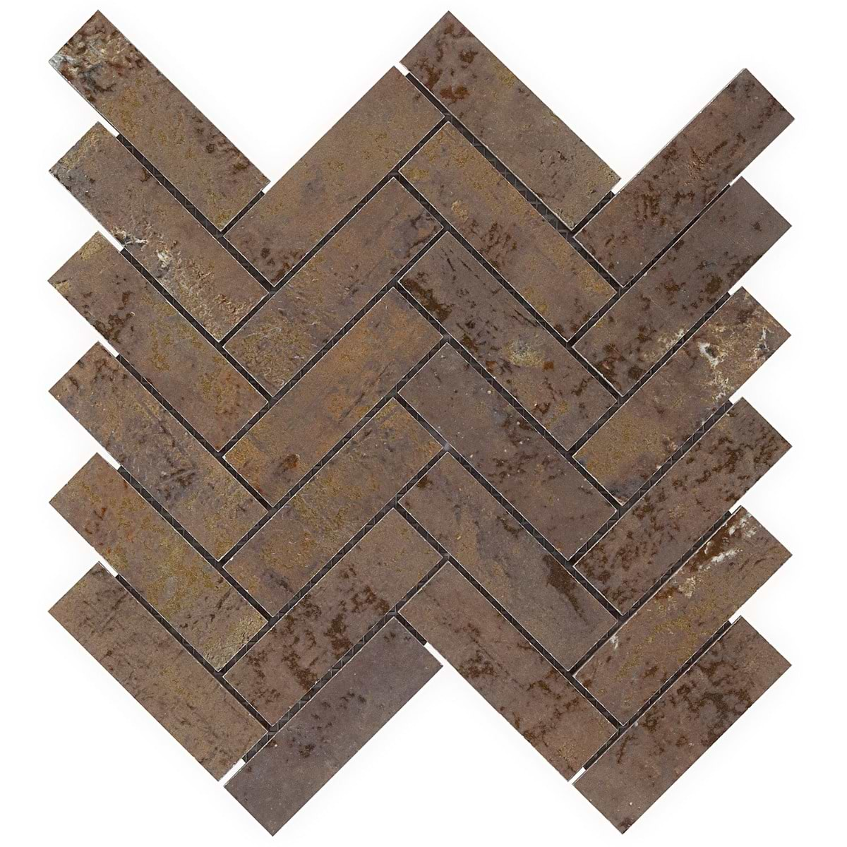 Shop Portrait Copper 1x4 Herringbone Matte Porcelain Mosaic Tile ...