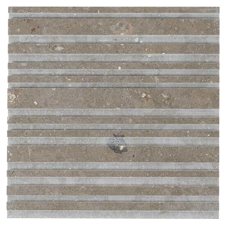 Disco-Barcode by Michael Habachy Entero Nova Gray 8x8 Textured 3D Honed Marble Tile