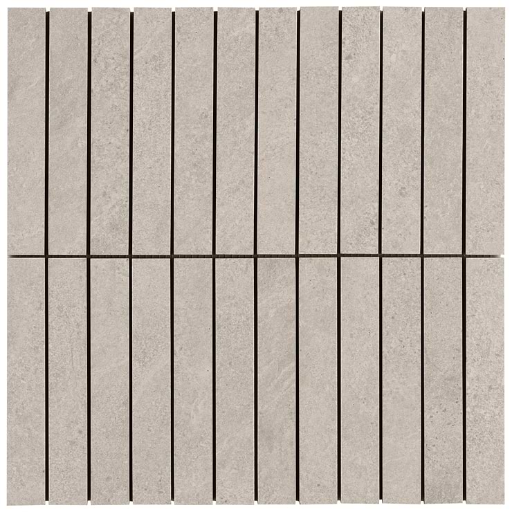 Era Crema Beige 1x6 Stacked Limestone Look Matte Porcelain Mosaic Tile