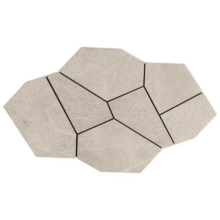 Era Crema Beige Organic Pattern Limestone Look Matte Porcelain Mosaic Tile