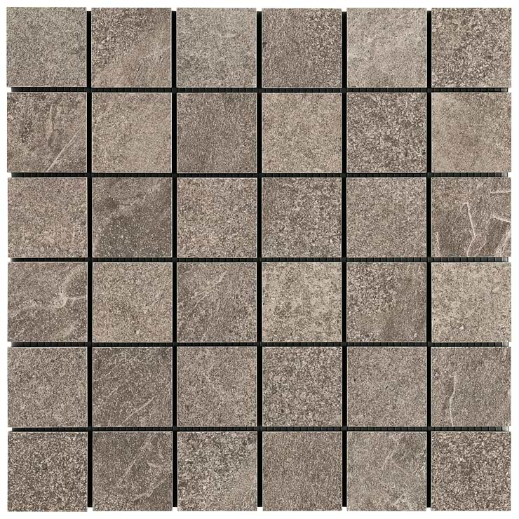 Era Caramel Brown 2x2 Limestone Look Matte Porcelain Mosaic Tile