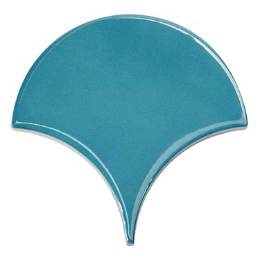 Highwater Turquoise 2x5 Fishscale Polished Ceramic Tile
