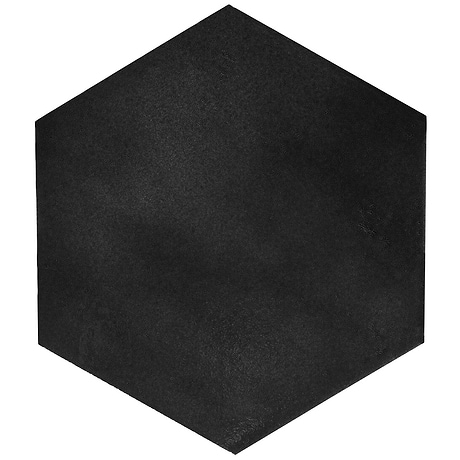 Cavallo Overcast Black 7" Hexagon Glossy  Porcelain Tile
