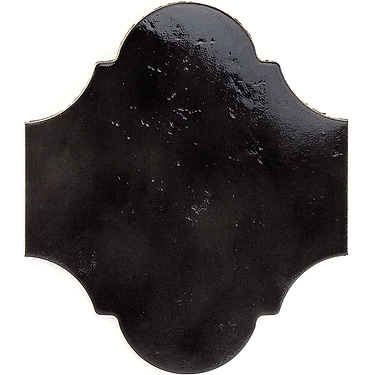 Cavallo Overcast Black 8x10 Arabesque Glazed Porcelain Tile