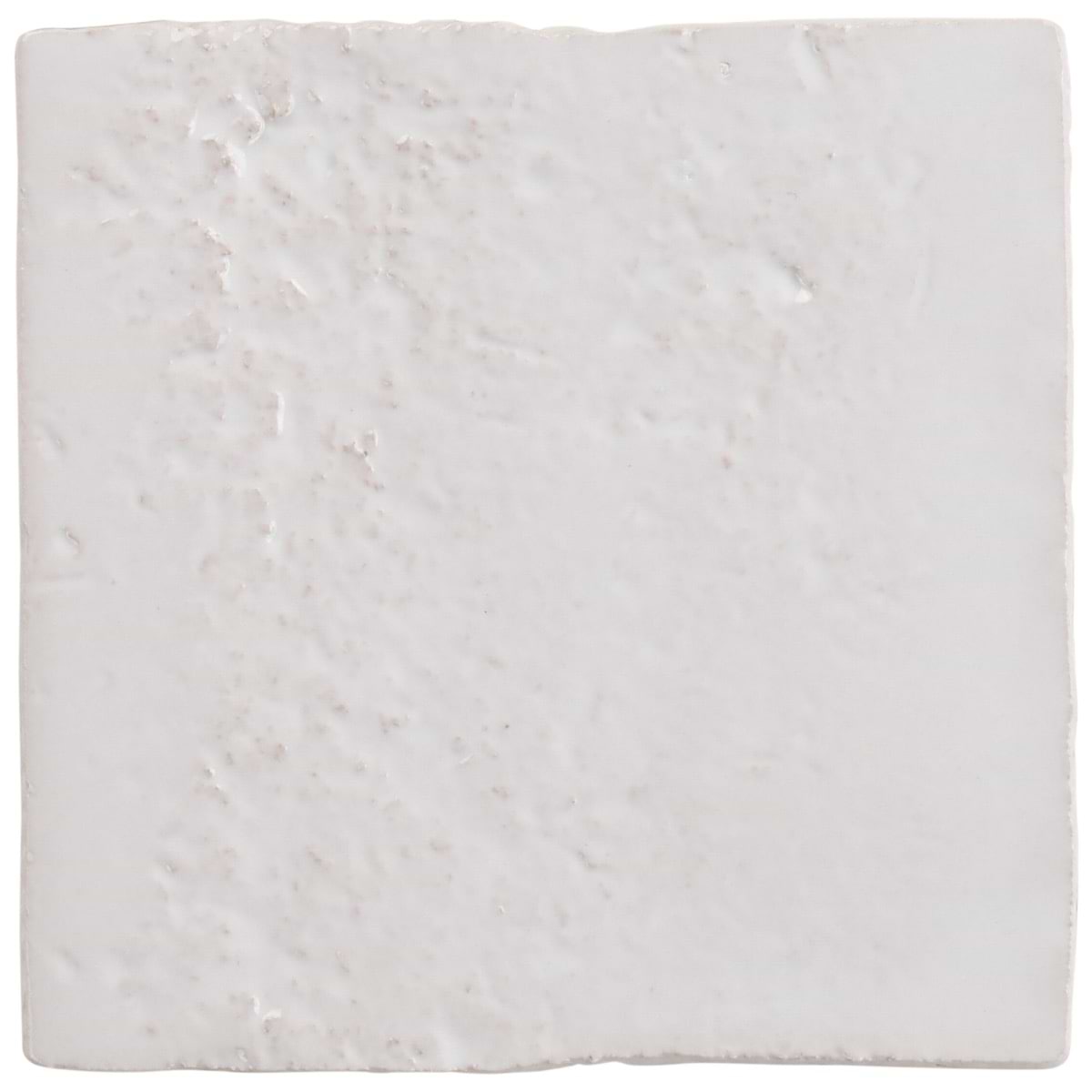 Navari White 5x5 Textured Glossy Ceramic Tile | Tilebar.com