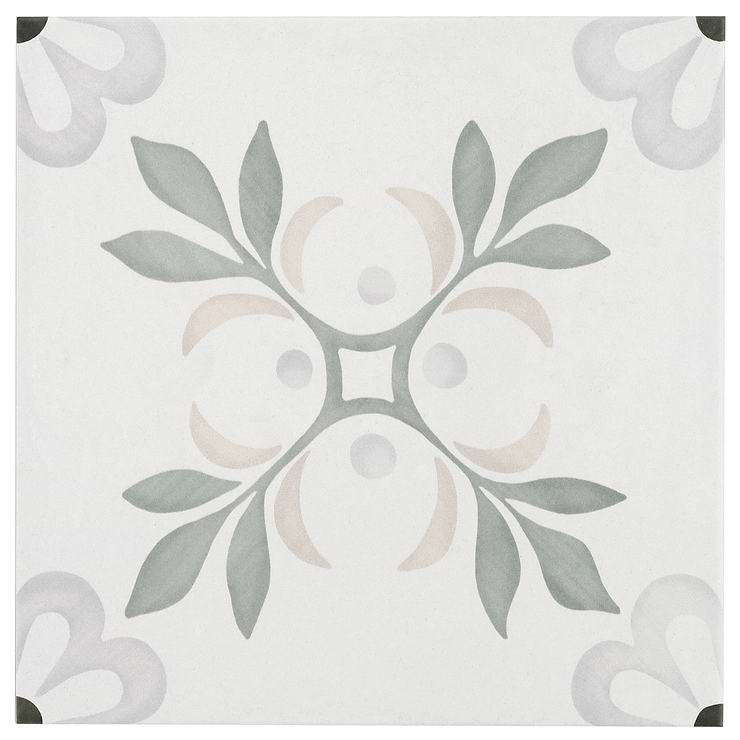 Lapaz Blossom Green 9x9 Matte Porcelain Tile