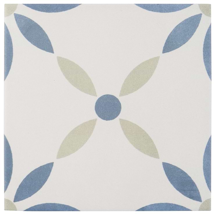 Lapaz White Flower 9x9 Matte Porcelain Tile