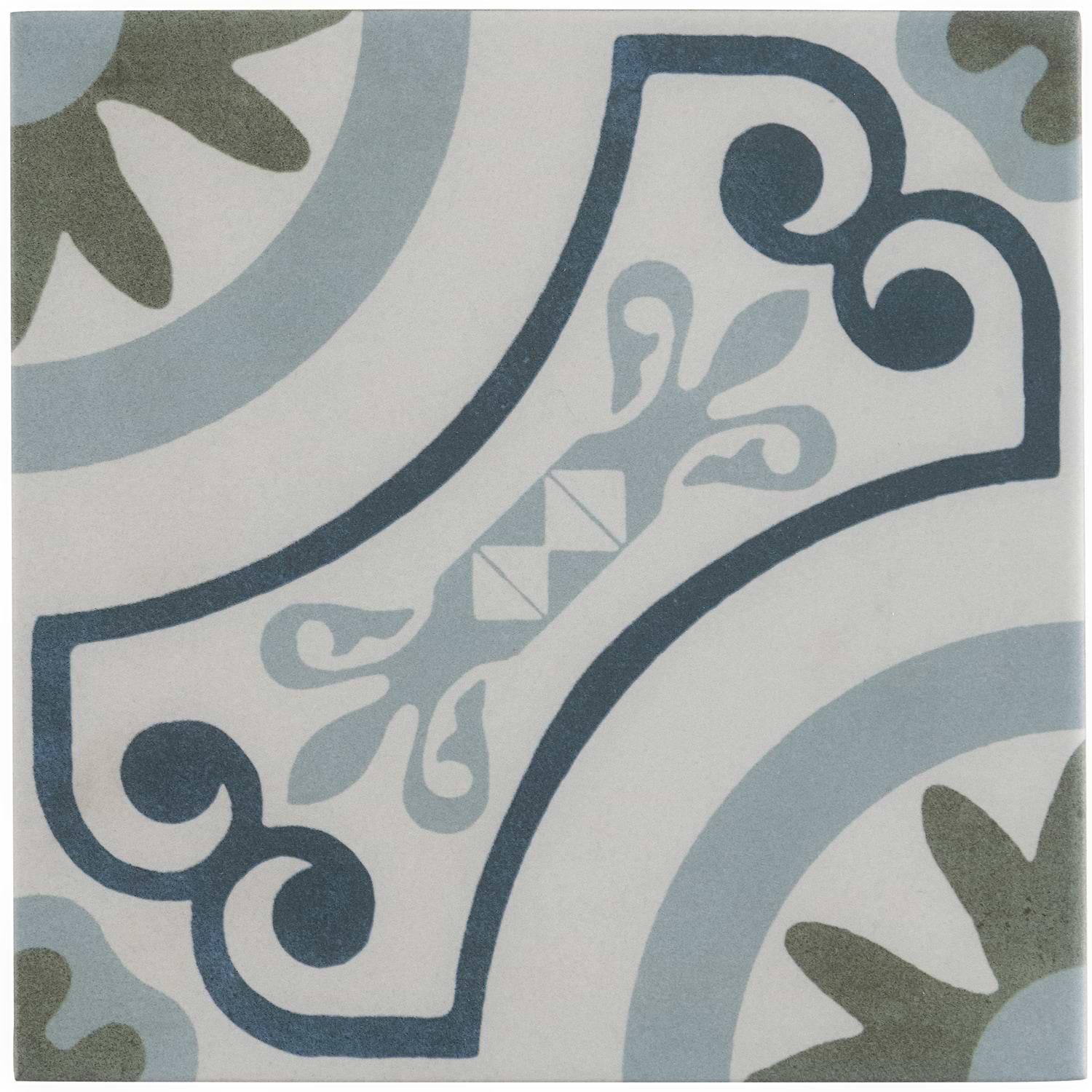 Sample-Lapaz Blue and Green Garden 9x9 Matte Porcelain Tile