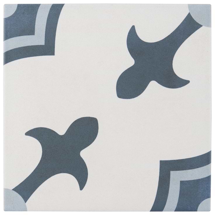 Lapaz White & Blue Herald 9x9 Matte Porcelain Tile