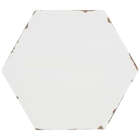 Sasha Hex White 6" Hexagon Matte Porcelain Tile
