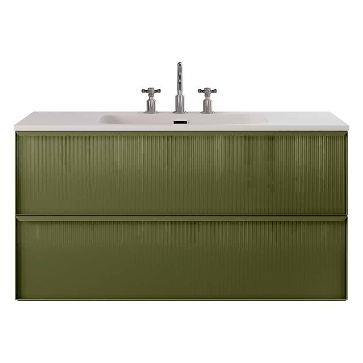 Astor Olive 42" Single Vanity with Integrated White Solid SurfaceTop