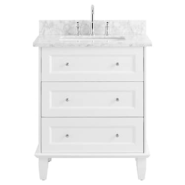 Nora 30" White Vanity with Marble Counter