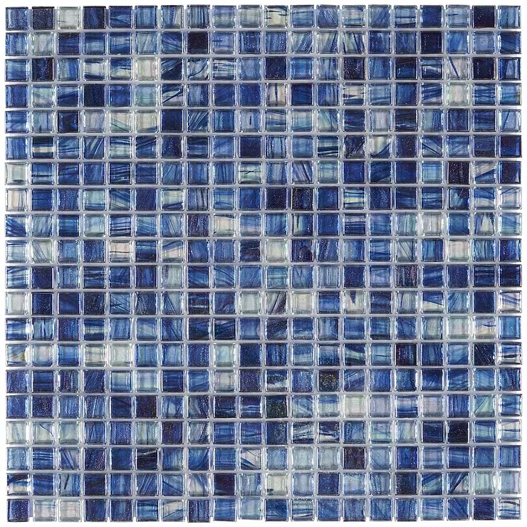 Celeste Bermuda Blue Glass Polished Mosaic Tile