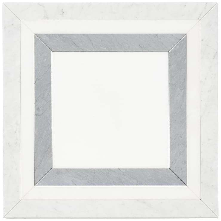 Cadre Grisaille Gray 20x20 Polished Marble Mosaic Tile