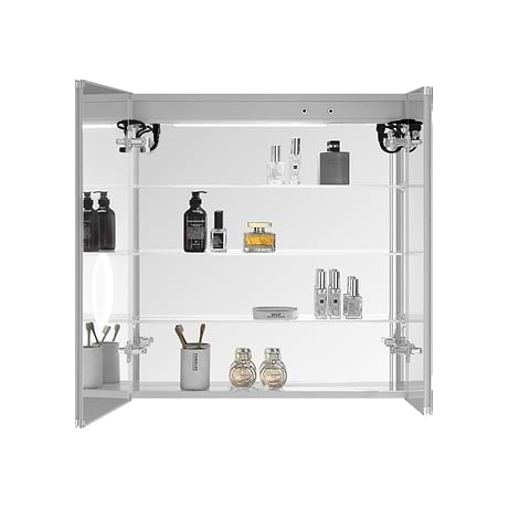 Rory Grooved 36x32" Rectangle Recessed or Wall Mounted LED Medicine Cabinet with Mirror