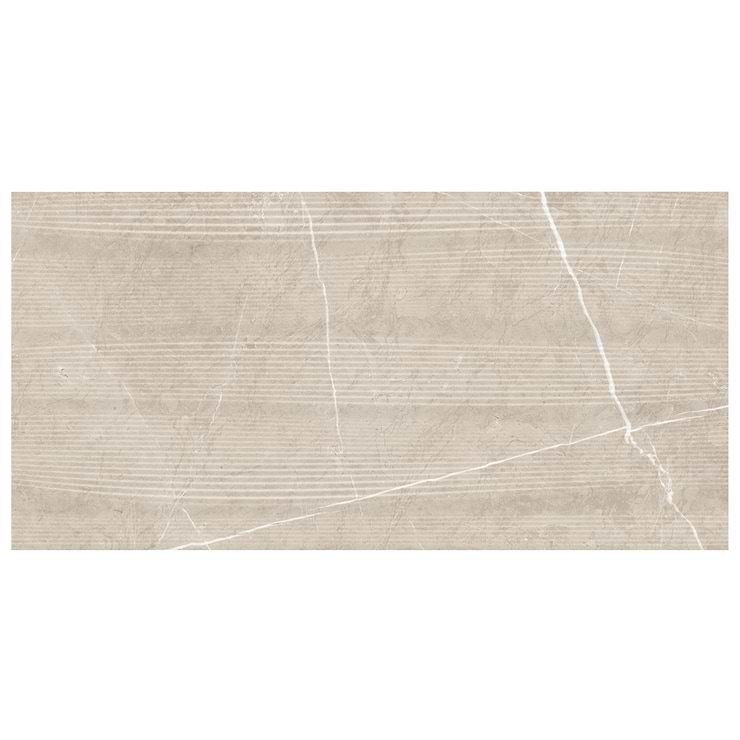 Autograph Vibe Crema Beige 24x48 3D Textured Marble Look Matte Porcelain Tile