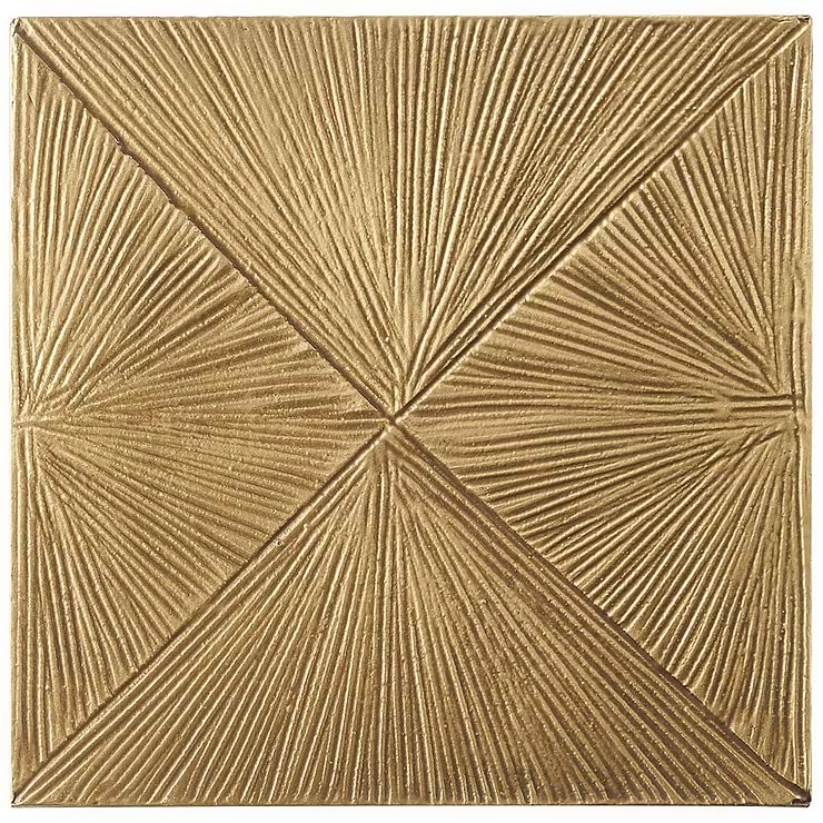 Disco-Hammered Metal Supernova Brass 6x6 Antiqued Handmade Tile