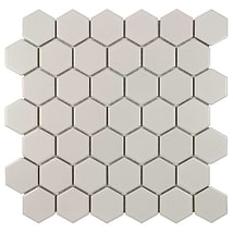 Serenity Taupe Gray  2" Hexagon Matte Porcelain Mosaic Tile