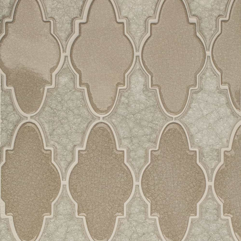 Roman Valor Frosty Morning Arabesque Polished Glass Mosaic Tile