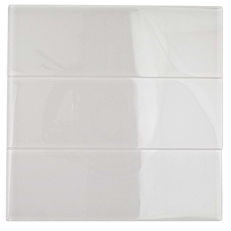 Loft Super White Polished 4 x 12 Glass Tile
