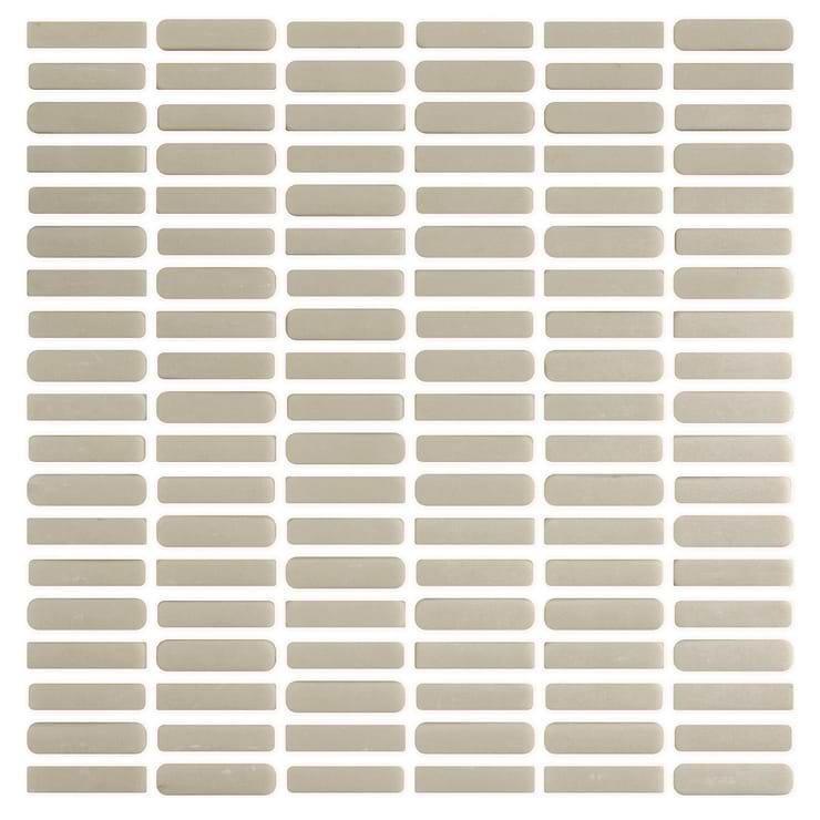 Venini Beige 1/2" x 2" Mini Brick Frosted Glass Mosaic Tile