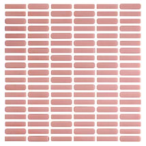 Venini Pink 1/2" x 2"  Mini Brick Frosted Glass Mosaic Tile