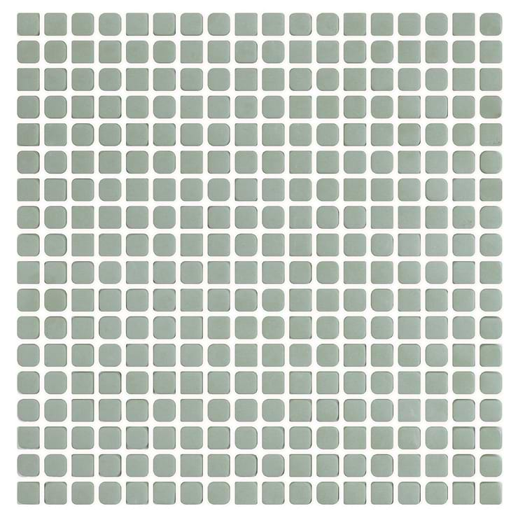 Venini Sage Green 1/2" Mini Square Frosted Glass Mosaic Tile