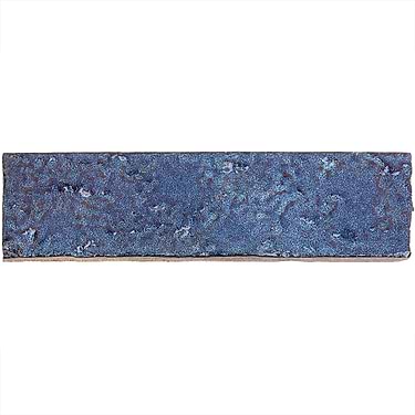 Easton Mesa Mesa Denim Dark Blue 2x8 Handmade Glazed Clay Brick Texture Subway Tile - Sample