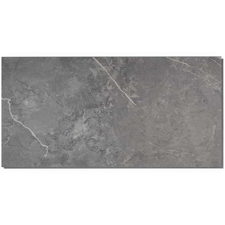 Optoro Chauny Marble Dark Gray 28mil Wear Layer Rigid Core Click 12x24 Luxury Vinyl Tile