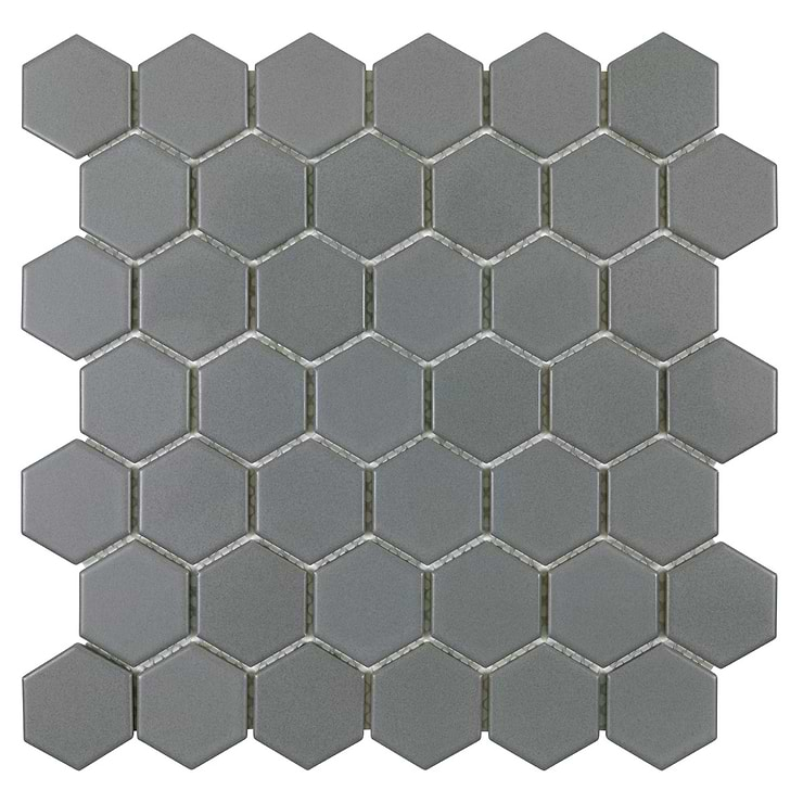 Serenity Dark Gray 2" Hexagon Matte Porcelain Mosaic Tile