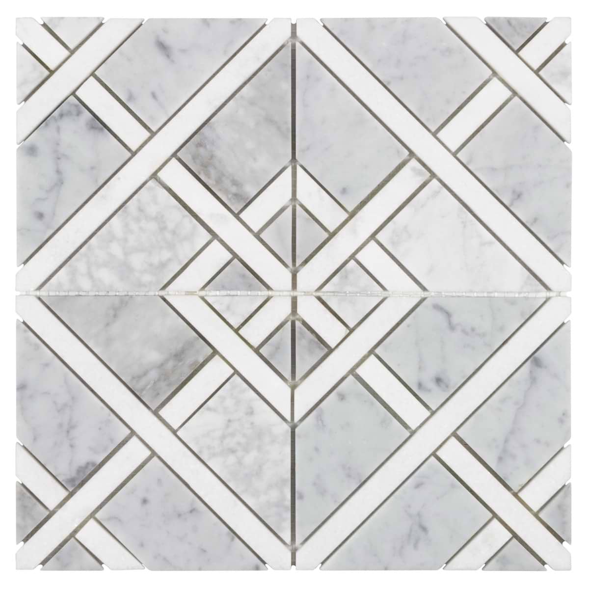 Euphoria Marble Selago Gray 12x12 Square Polished Mosaic Tile