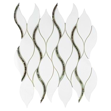 Euphoria Glass Lynx Silver Teardrop Polished Marble Mosaic