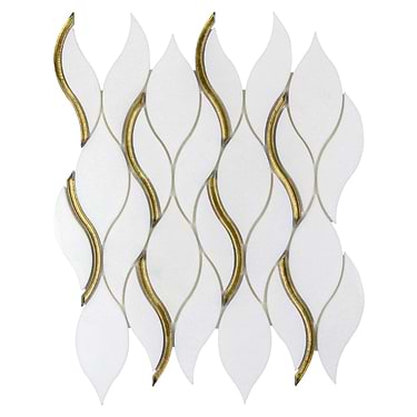 Euphoria Glass Lynx Gold Teardrop Polished Marble Mosaic