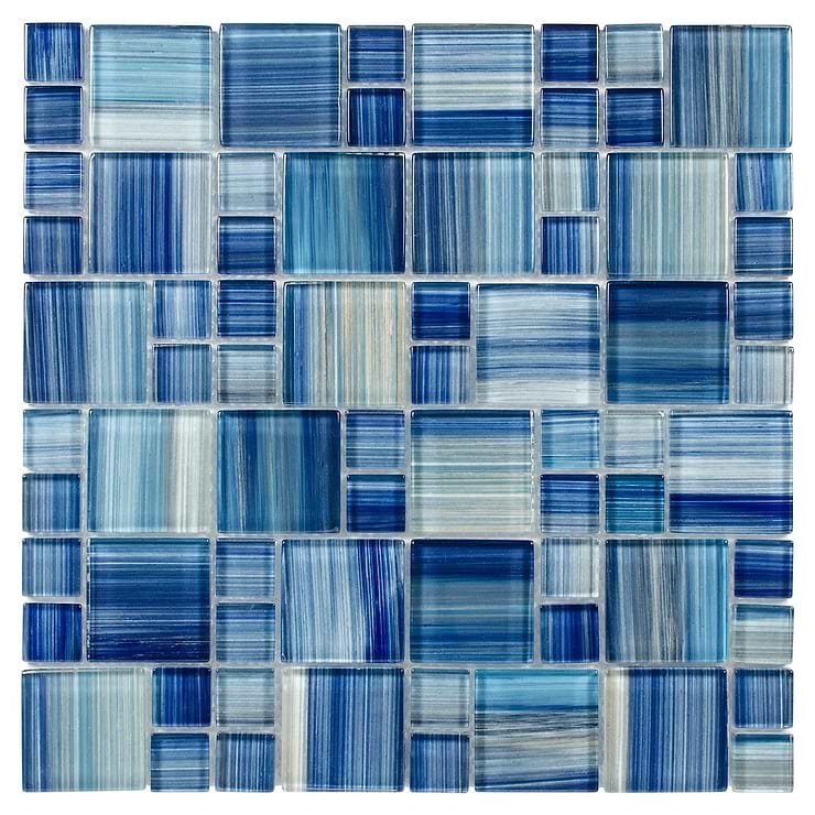 Watercolors Arboretum Blue Glass Mosaic