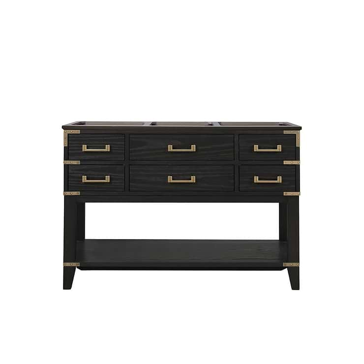 Calico Black Oak 48" Single Vanity with Carrara Marble Top